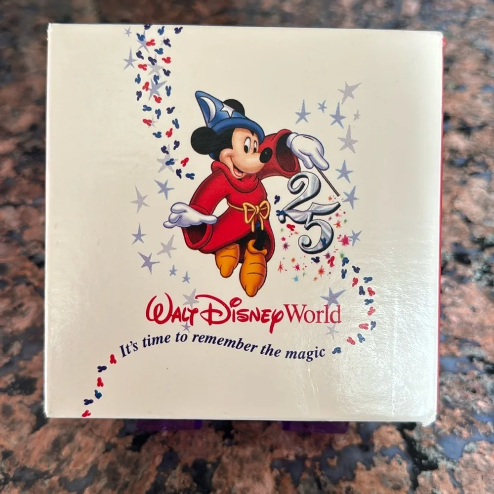 Vintage Walt Disney World 25th Anniversary Gift Box 4” x 4”